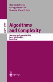 Algorithms and Complexity: 5th Italian Conference, CIAC 2003, Rome, Italy, May 28–30, 2003. Proceedings