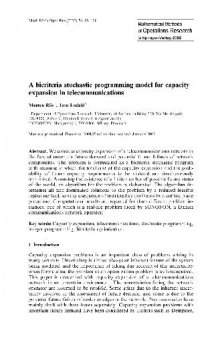 A bicriteria stochastic programming model for capacity expansion in telecommunications