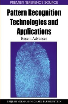 Pattern Recognition Technologies and Applications: Recent Advances 