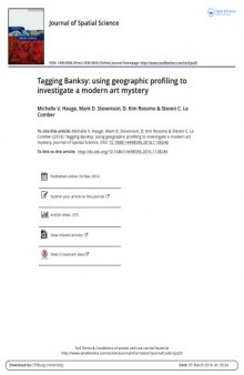 [Article] Tagging Banksy: using geographic profiling to investigate a modern art mystery