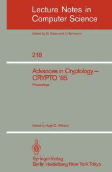 Advances in Cryptology — CRYPTO ’85 Proceedings