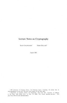 Lecture Notes on Cryptography