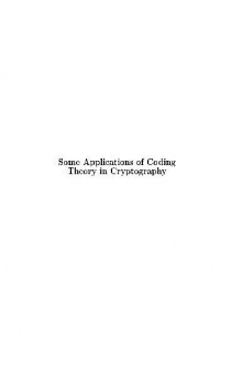 Some Applications of coding theory in cryptography