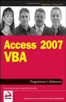 Access 2007 VBA Programmer's Reference (Programmer to Programmer)  