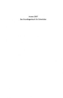 Access 2007. Das Grundlagenbuch für Entwickler  GERMAN 