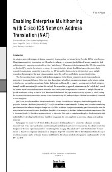 Enabling Enterprise Miltihoming with Cisco IOS Network Address Translation (NAT)