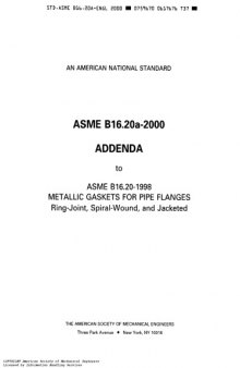 Asme b16.20A- - Metal Gasket For Piping Flange (American standart)