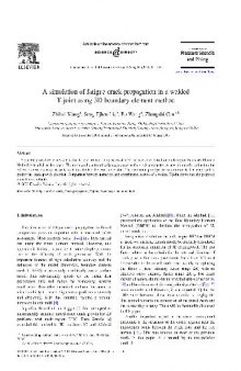 A simulation of fatigue crack propagation in a welded T-joint using 3D boundary element method