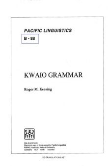Kwaio grammar