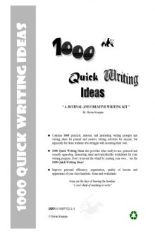 1000 quick writing ideas : a journal and creative writing kit