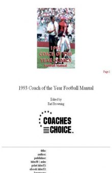 1993 Coach of the Year Clinics Football Manual (Coach of the Year Clinics Football Manuals)