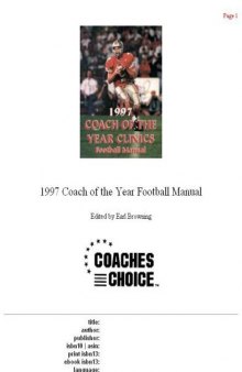 1997 Coach of the Year Clinics Football Manual (Coach of the Year Clinics Football Manuals)