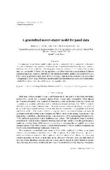 A generalized moverstayer model for panel data