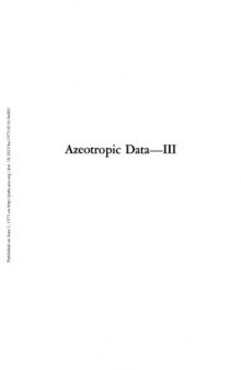 Azeotropic Data-III