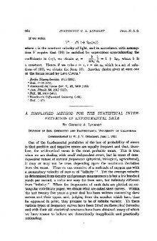 [Article] A Simpeified Method for the Statistical Interpretation of Experimental Data