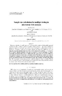 [Article] Sample size calculation for multiple testing in microarray data analysis