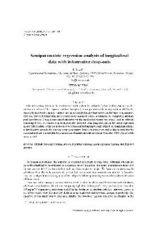 [Article] Semiparametric regression analysis of longitudinal data with informative drop-outs