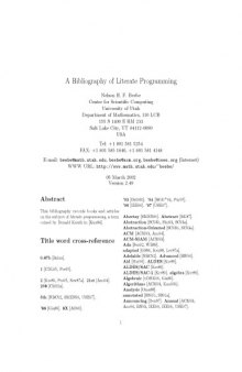 A bibliography of literate programming