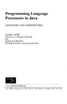 Programming Language Processors in Java - Compilers and Interpreters