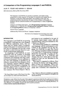 A comparison of the programming languages C and Pascal