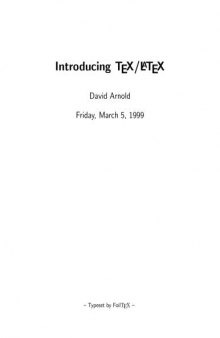 Introducing TeX/LaTeX (lectures)