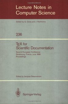 TEX for Scientific Documentation: Second European Conference Strasbourg, France, June 19–21, 1986 Proceedings