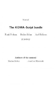 The KOMAscript user's guide