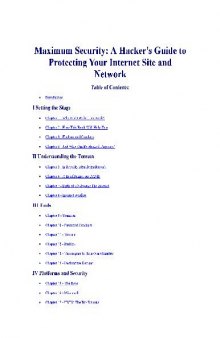 Computer Max Security A Hacker's Guide To Protecting Your Internet Site And Network