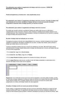 Curso de Microsoft Project Gratis: Procedimientos para realizar el seguimiento del trabajo real de los recursos
