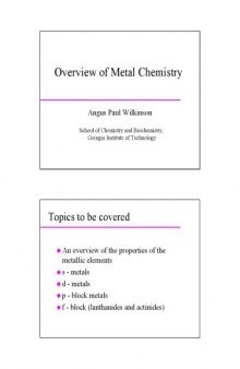 Chemistry Explosives Overview Of Metal Chemistry