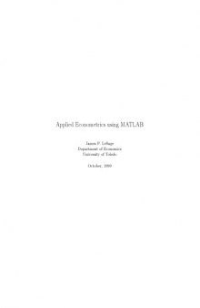 Applied Econometrics using MATLAB