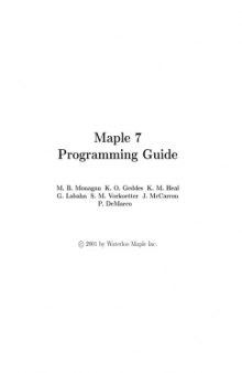 B.Maple7 programming guide