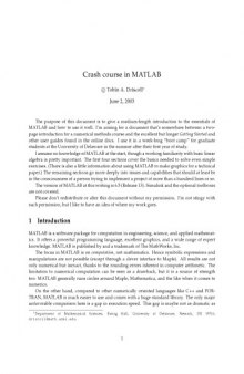 Crash course in Matlab