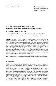 A branch-and-bound algorithm for the resource-constrained project scheduling problem