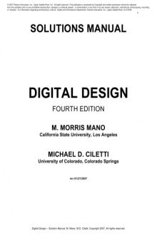 Digital Design 4th ed Morris Mano Solutions manual