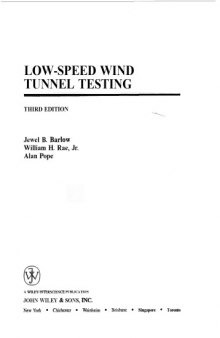 Low Speed Wind Tunnel Testing