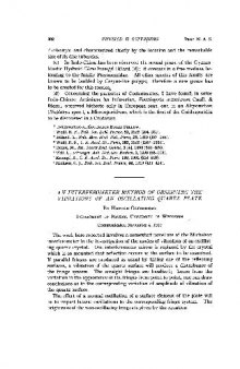 An interferometer method of observing the vibrations of an oscillating quartz plate