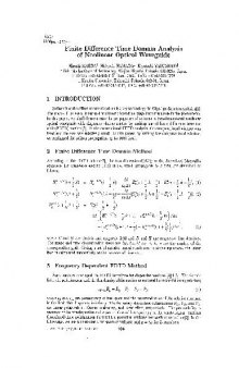 Finite Difference Time Domain Analysis Of Nonlinear Optical