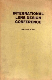 International Lens Design Conference May 31-June 4,1980