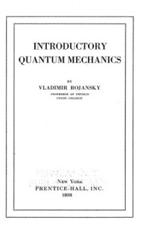 Introductory Quantum Mechanics