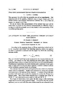 An Attempt to Test the Quantum Theory of X-Ray Scattering