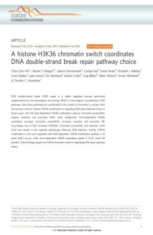 A histone H3K36 chromatin switch coordinates DNA double-strand break repair pathway choice
