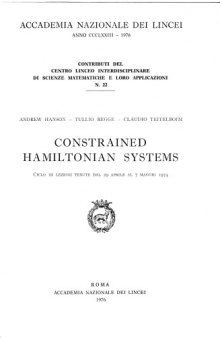 Constrained Hamiltonian Systems