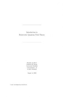 Introduction to Relativistic Quantum Field Theory