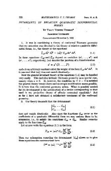 Invariants of Relative Quadratic Differential Forms