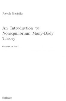 An Introduction to Nonequilibrium Many-Body Theory
