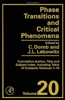 Cumulative Author, Title and Subject Index Including Table of Contents, Volumes 1–19