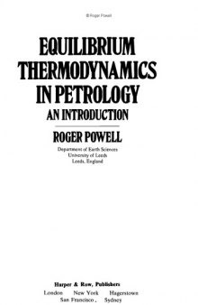 Equilibrium thermodynamics in petrology: an introduction