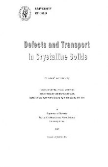 Defects and Transport in Crystalline Solids