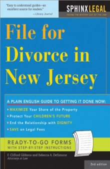 File for Divorce in New Jersey, 2E (Legal Survival Guides)